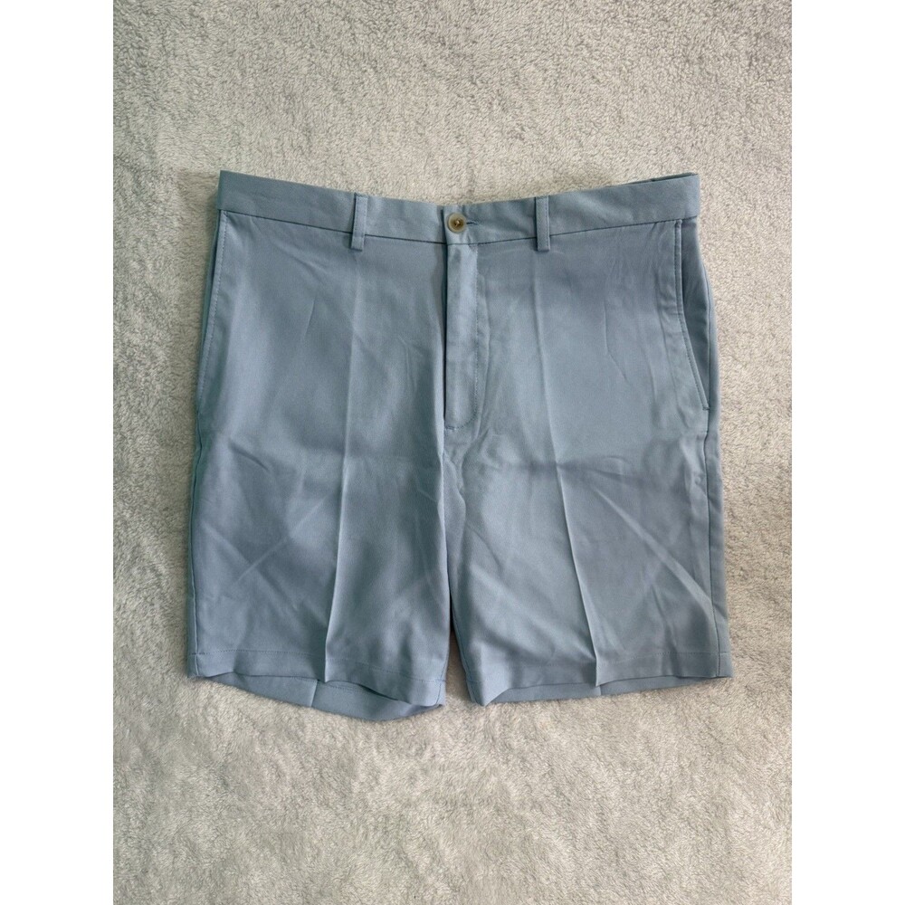 Haggar Men's Cool 18 Pro Performance Golf Shorts Size 36 Expandable Waist Blue